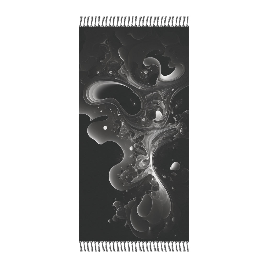Boho Beach Towel - Abstract Black and White Design