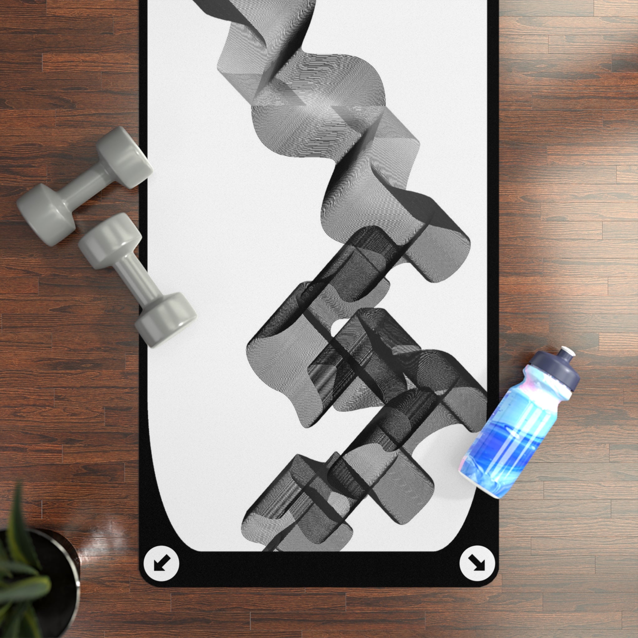 The Bendy Directions Yoga Mat | Black White Geometric