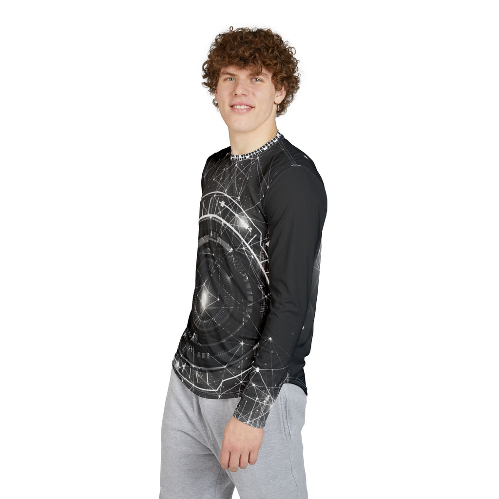 Future Time - Men's UV Protection Long Sleeve Shirt - Futuristic Tech Design