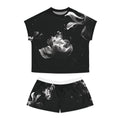 Dark Water Petals: Short Pajama Set — Black & White Cozy Loungewear