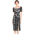 The Tina Arena Split Thigh Midi Bodycon Dress
