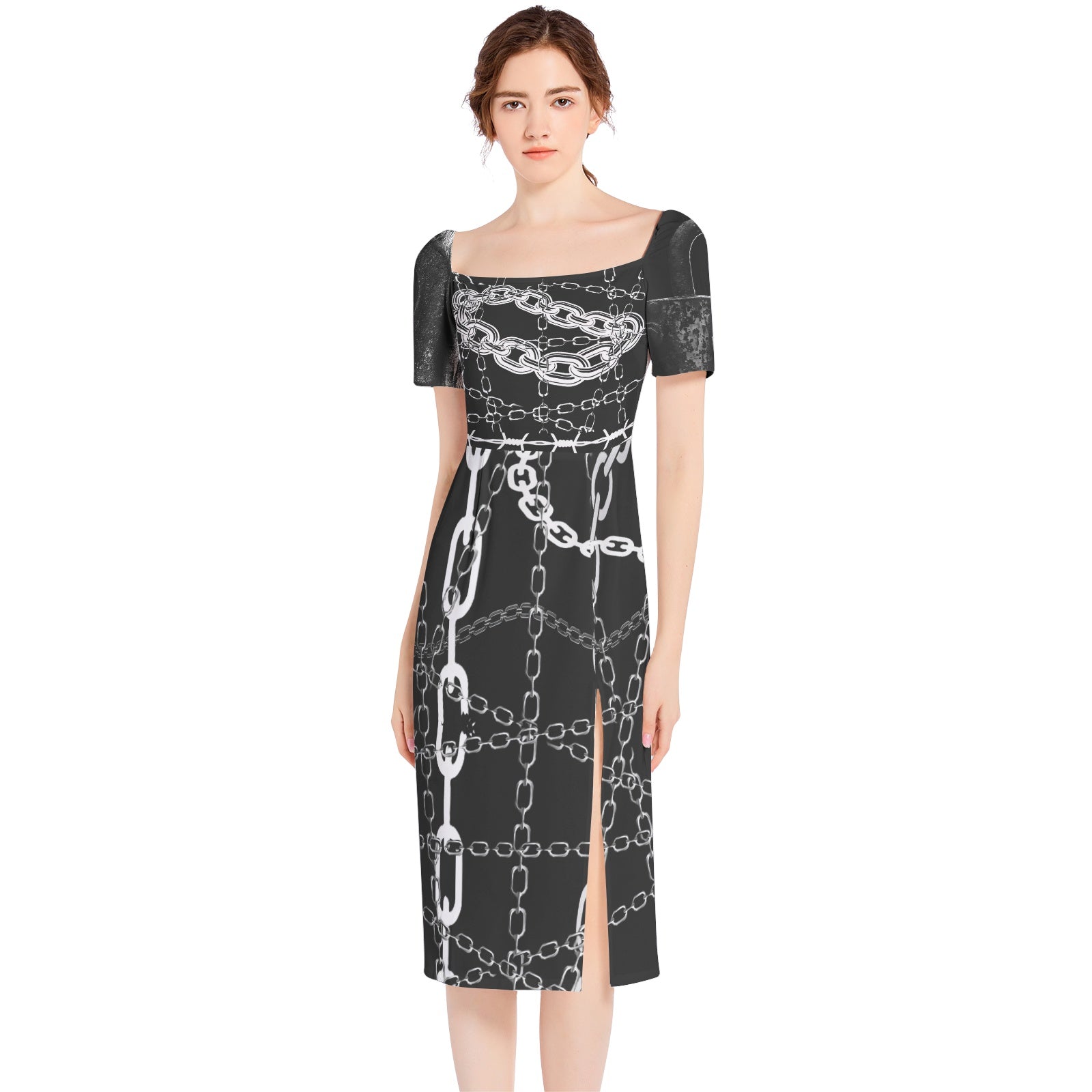 The Tina Arena Split Thigh Midi Bodycon Dress