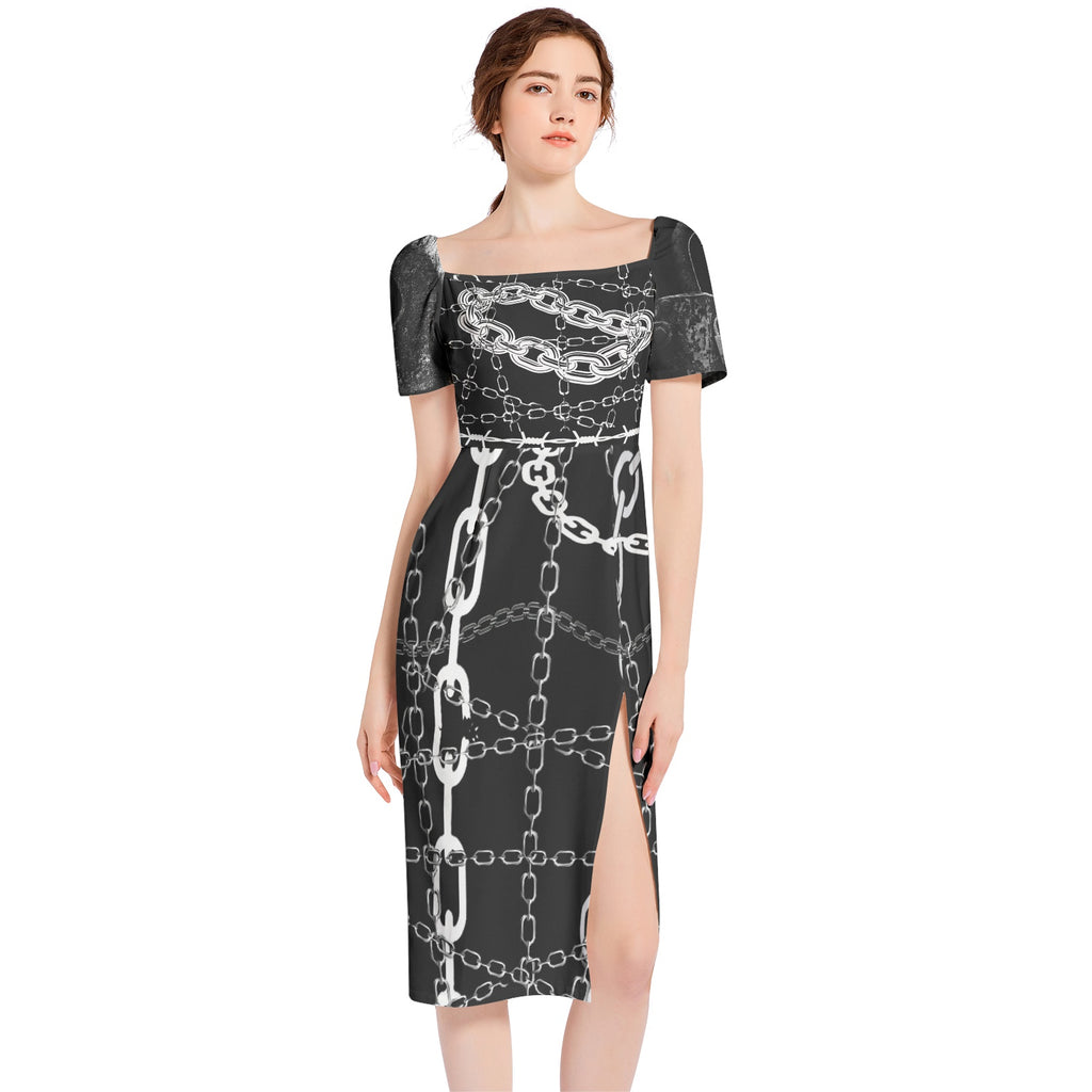 The Tina Arena Split Thigh Midi Bodycon Dress