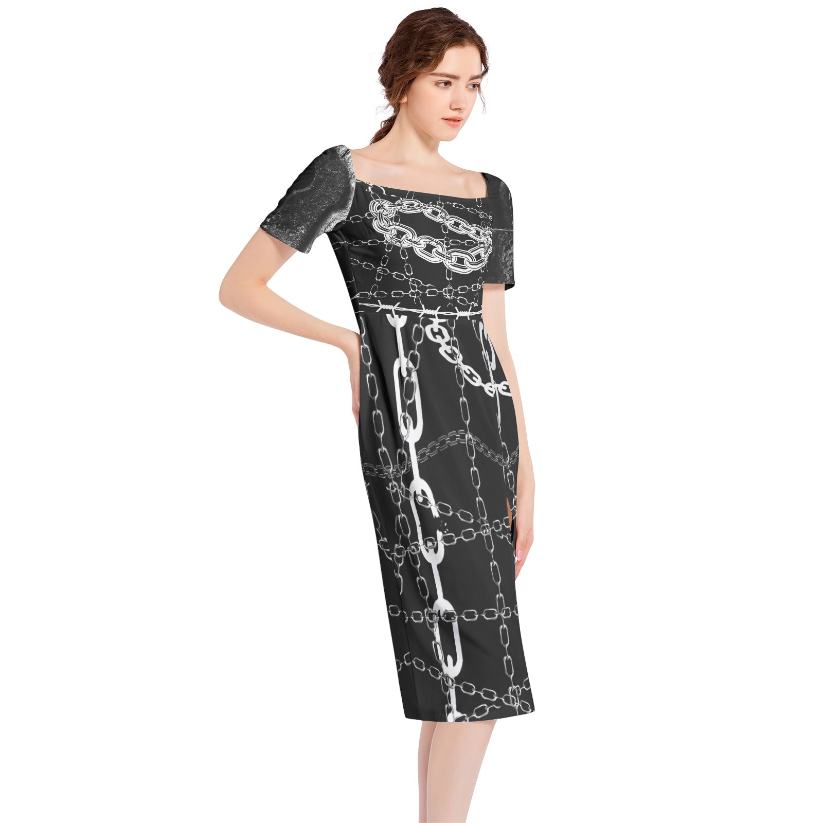 The Tina Arena Split Thigh Midi Bodycon Dress