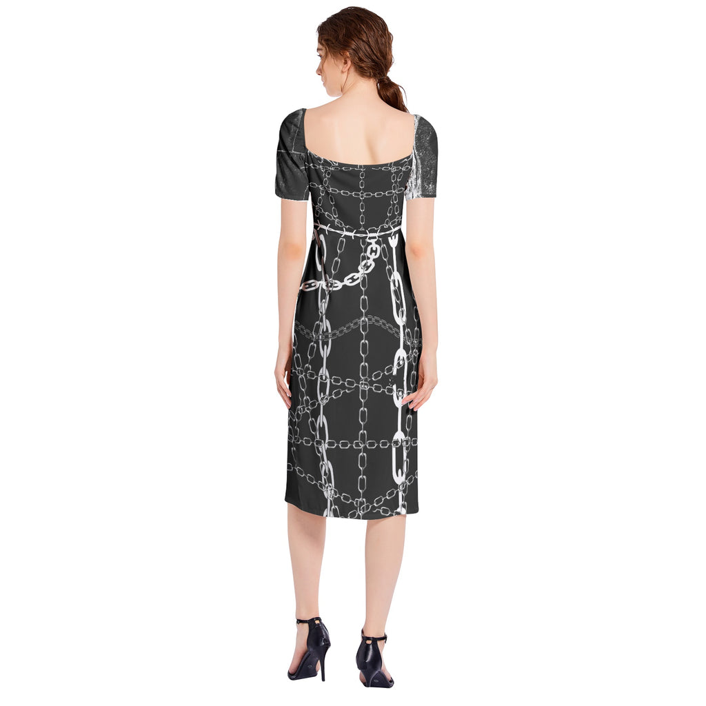 The Tina Arena Split Thigh Midi Bodycon Dress