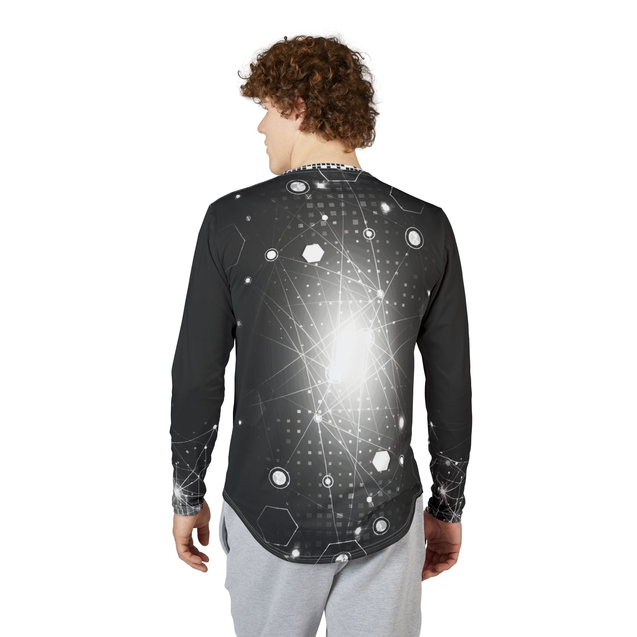 Future Time - Men's UV Protection Long Sleeve Shirt - Futuristic Tech Design
