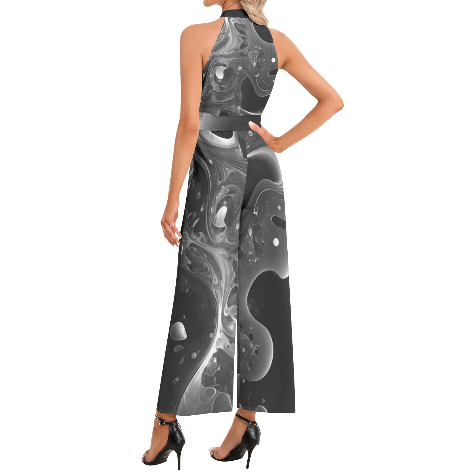 The Gloop Suit - Halter Neck Buckle Belted Jumpsuit