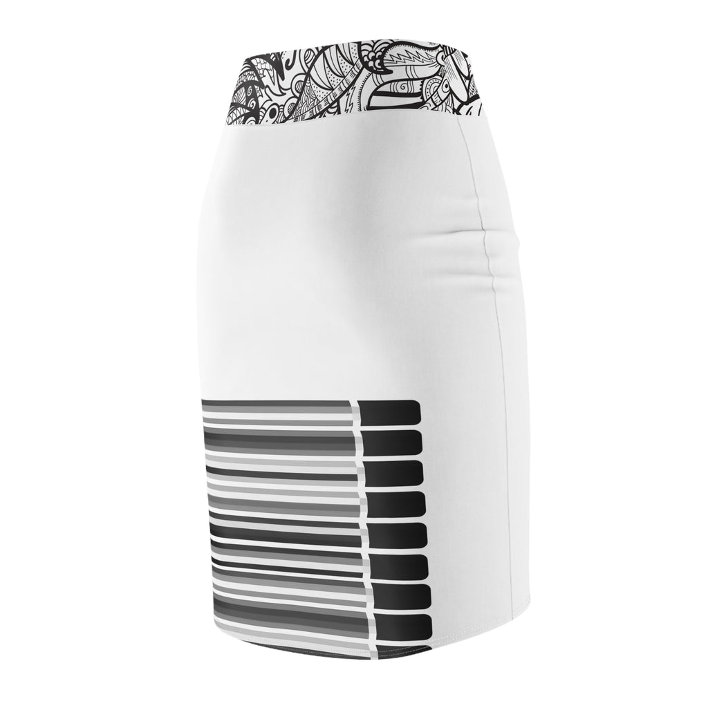 Pencil-Pencil - Pencil Skirt for Creative Professionals - Stylish AOP Design