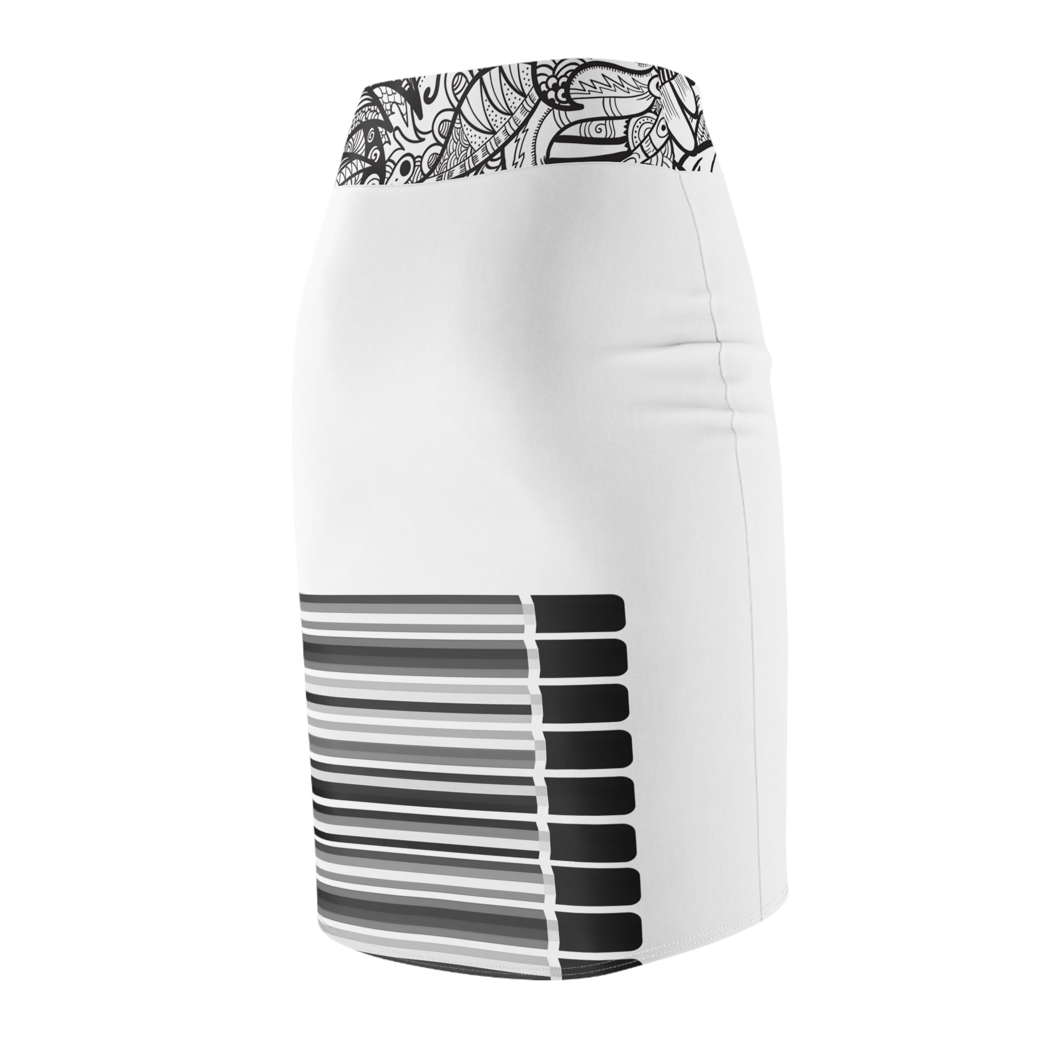 Pencil-Pencil - Pencil Skirt for Creative Professionals - Stylish AOP Design