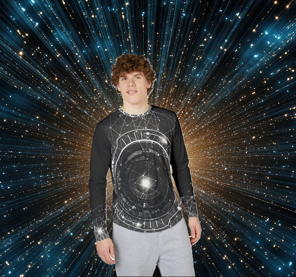 Future Time - Men's UV Protection Long Sleeve Shirt - Futuristic Tech Design