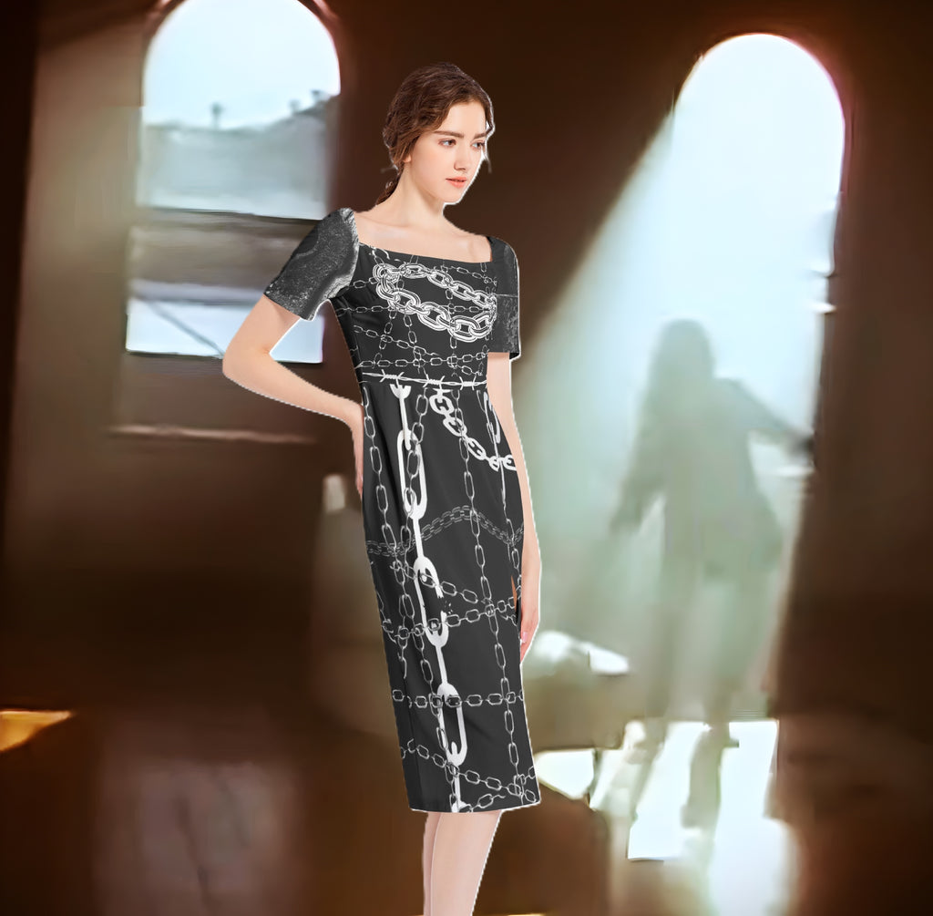 The Tina Arena Split Thigh Midi Bodycon Dress