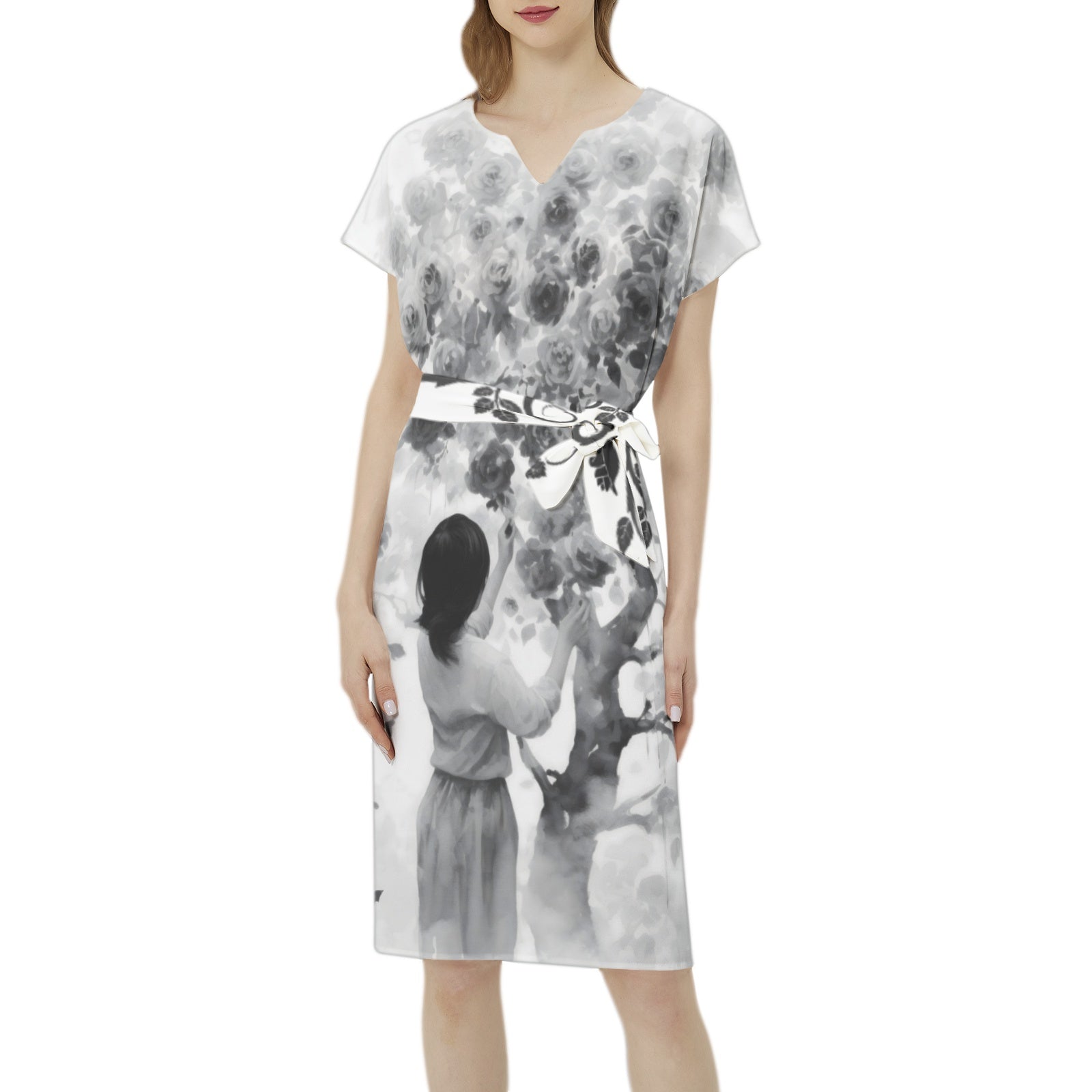 Fractal Flower Splash Dress... with Belt
