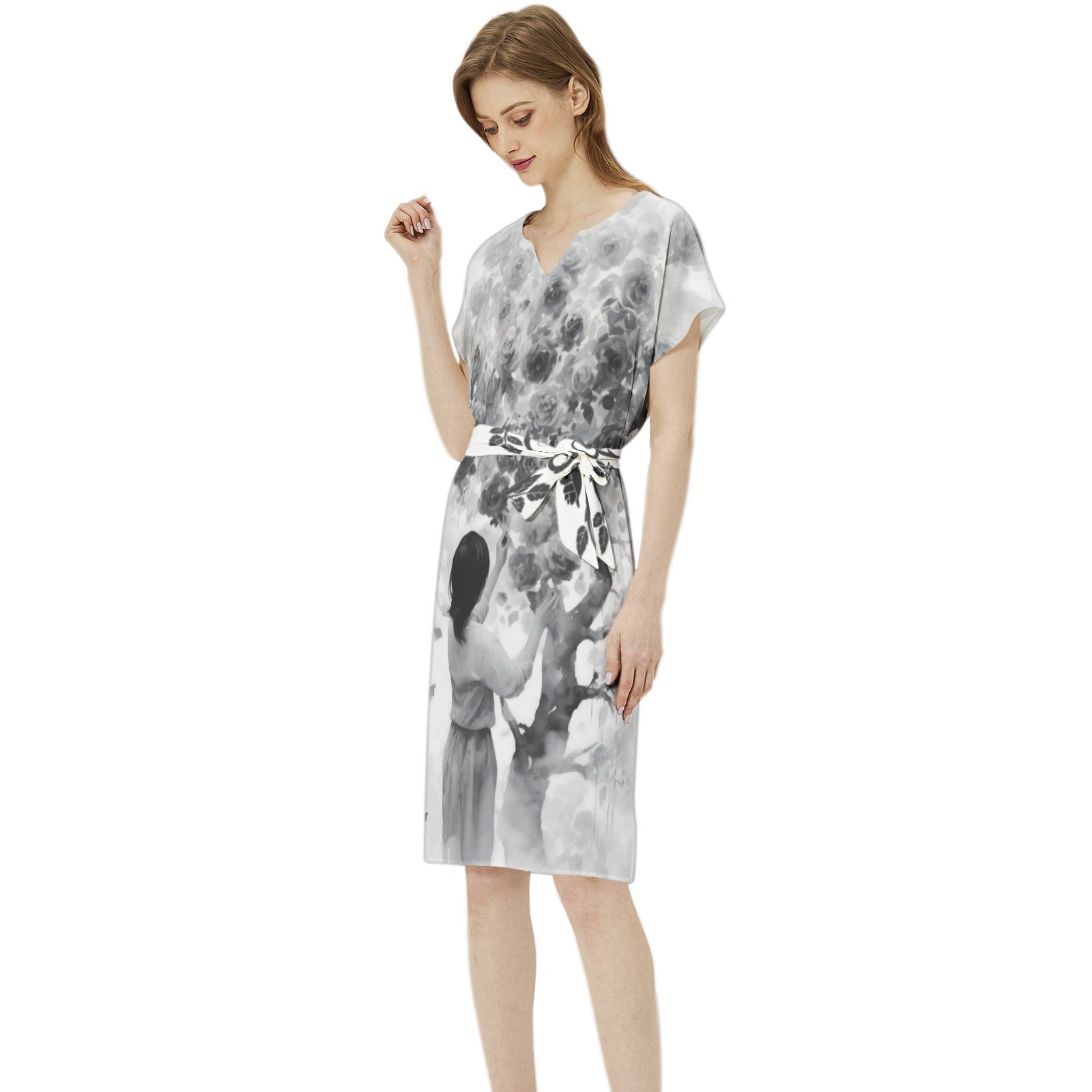 Fractal Flower Splash Dress... with Belt