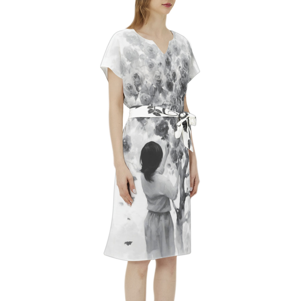 Fractal Flower Splash Dress... with Belt