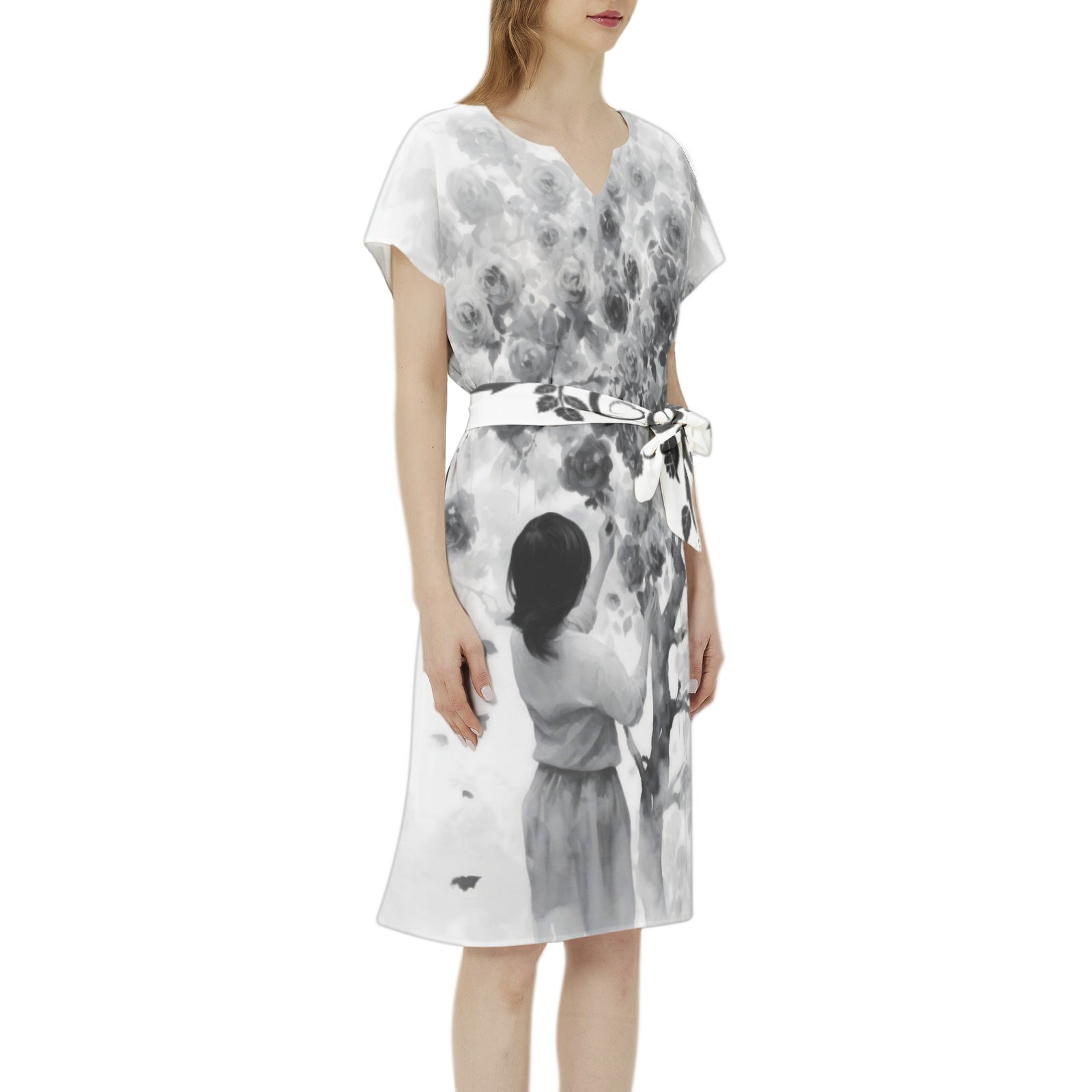 Fractal Flower Splash Dress... with Belt