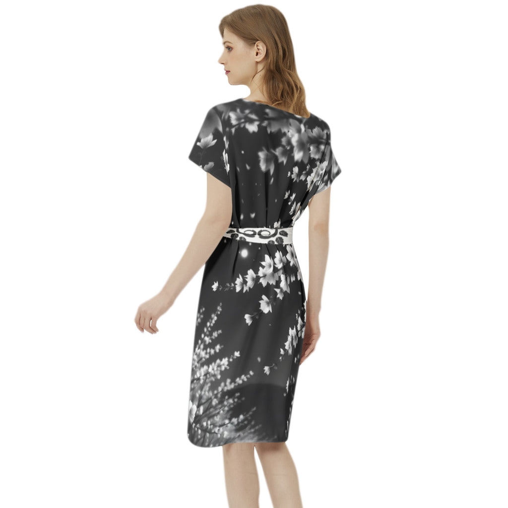 Fractal Flower Splash Dress... with Belt